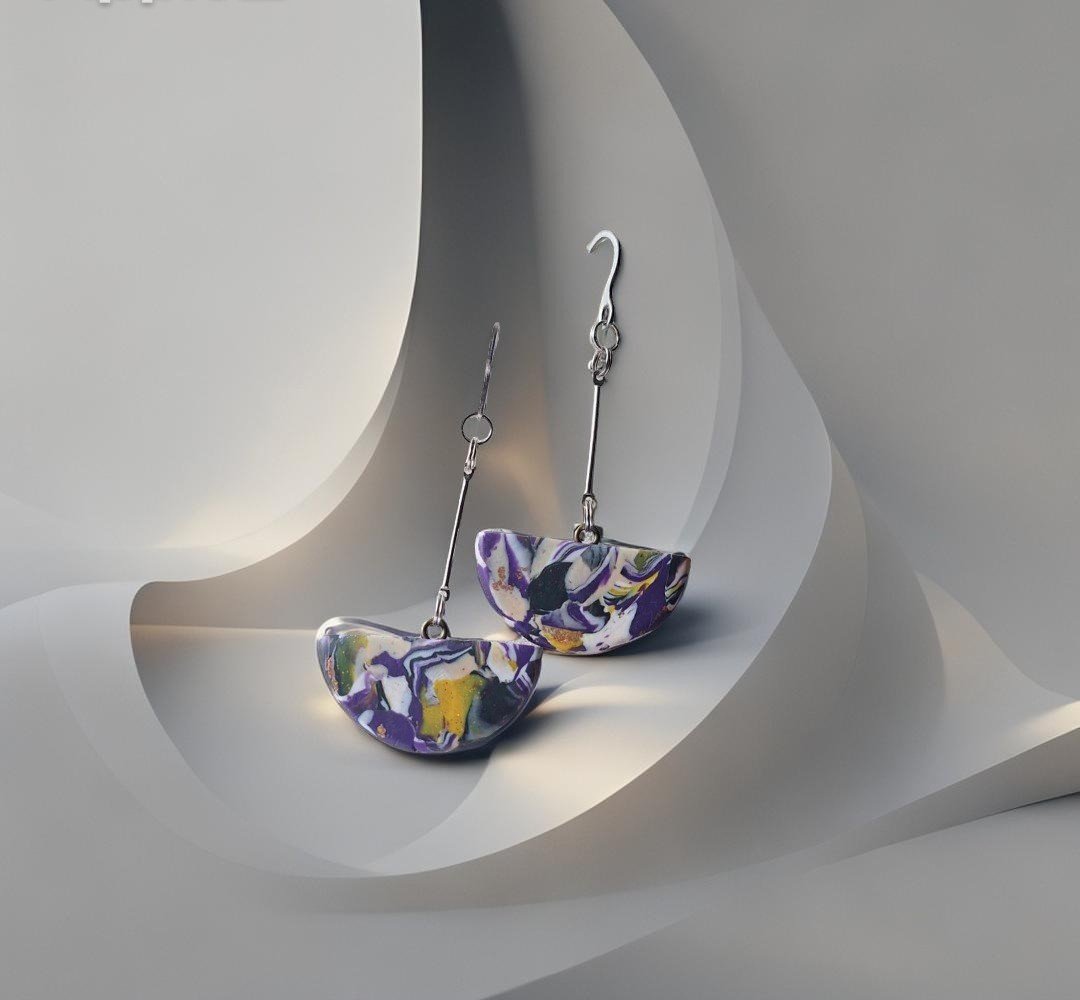 auskarai polimerinio molio ilgas