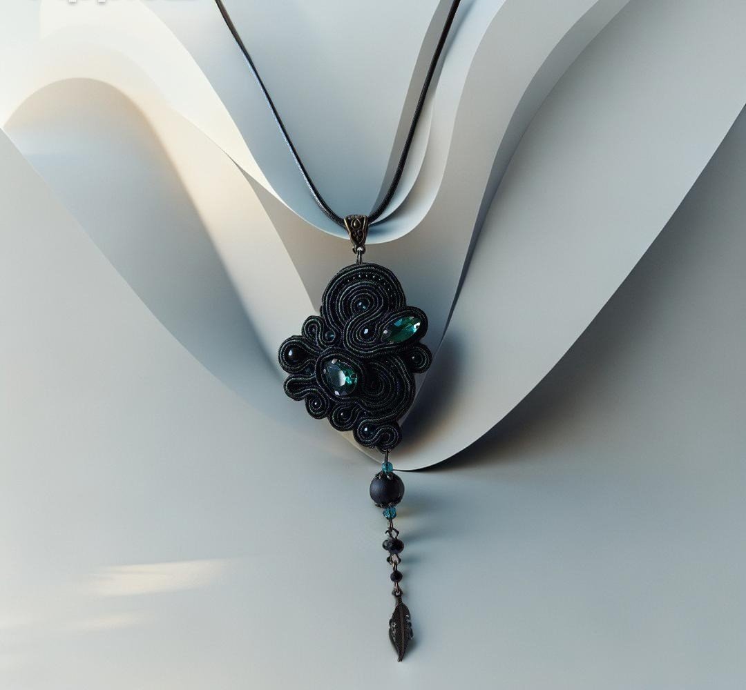 Sutažinis kaklo papuošalas